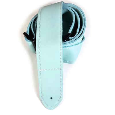 Light Blue Leather Premium Leather Guitar Strap- Mint Leather Guitar Strap-100% Leather Guitar Strap- Acoustic, Electric Bass Guitars image 4