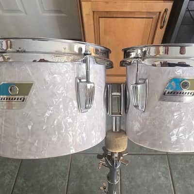 Ludwig Concert Toms mid 70's-mid 80's - White Marine Pearl image 3