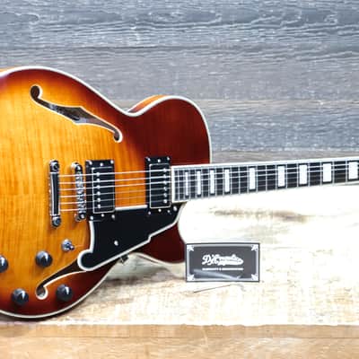 D'Angelico Premier SS Dark Iced Tea Burst Flame Maple Electric Guitar w/Bag image 9