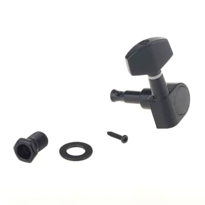 Musiclily 3+3 Set Big Button Guitar Sealed String Tuning Machines Heads Tuners Right Hand,Black image 3