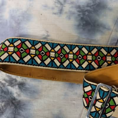 Vintage 1960's Ace Stained Glass Guitar Bass Strap Hendrix Clapton Case Candy #2 image 7