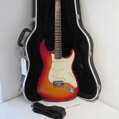 2003 Fender American Deluxe Stratocaster in Aged Cherry Sunburst with Original Hard Case image 1