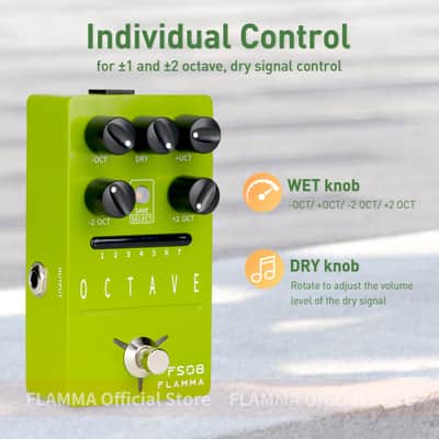Flamma FS08 Octave Effects Pedal polyphonic octave effects 7 Preset Slots,price include the import duty to US buyer image 3