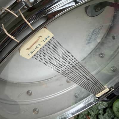 All Original Ludwig Acrolite 5x14" 8-Lug Aluminum Snare Drum w/ Rounded Blue/Olive Badge image 19