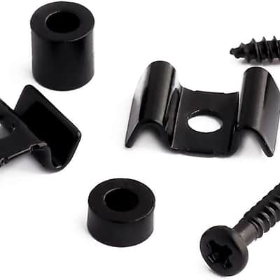 Guitar String Trees String Retainer Guides Compatible with Strat Tele Style Electric Guitar Parts Replacement Pack of 2pcs with Mounting Screws Black. image 1