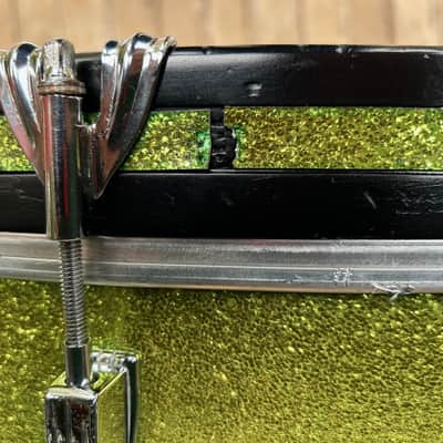 Ludwig Scotch Bass Drum 1965 - Sparkle Green (faded) image 9