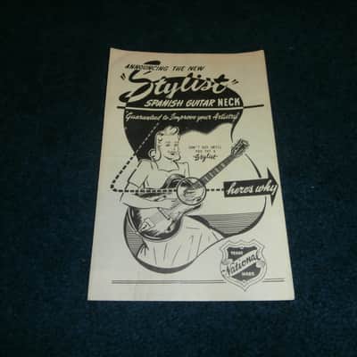 Vintage Late 1940's National "Announcing Stylist Spanish Guitar Neck" Booklet! image 1