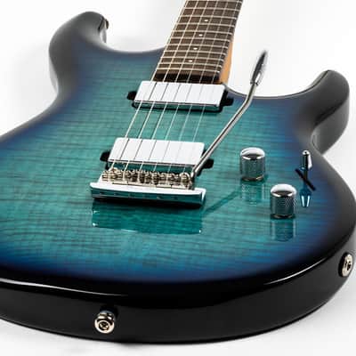 Ernie Ball Music Man Luke 4 HH Maple Top Blue Dream with Mono Case image 3