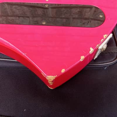 Vintage 1980's BC Rich NJ Series Mockingbird Electric Guitar w/ Gig Bag! Hot Pink, Japan! image 17