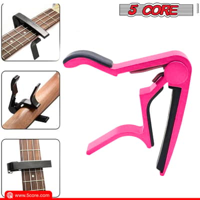 5 Core 6-String Guitar Capo Pink 2 Pack Guitar Accessory for Acoustic, Bass & Electric Guitars image 3