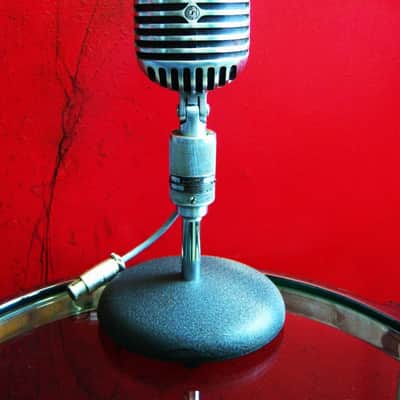 Vintage RARE 1940's Shure 556 dynamic cardioid microphone w Atlas stand Display 55 55S Super 55 image 1