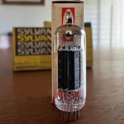 Raytheon 6CG7 NOS 3-Black Plate Black Shield Dual Triode – Original Box – USA Made – 6SN7 Equivalent – HiFi Phase Inverter image 3