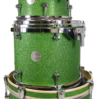 Click Icon 4pc Maple Drum Set Green Satin Sparkle Shell Pack 16 13 10 13 image 16