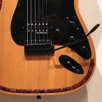 CUSTOM DESIGNED & CRAFTED - SOLID ASH STRAT STYLE W/BUTTERSCOTCH DOUBLE BOUND BODY W/RED APPLE JASPER - SERIAL #075 -  2025 image 10