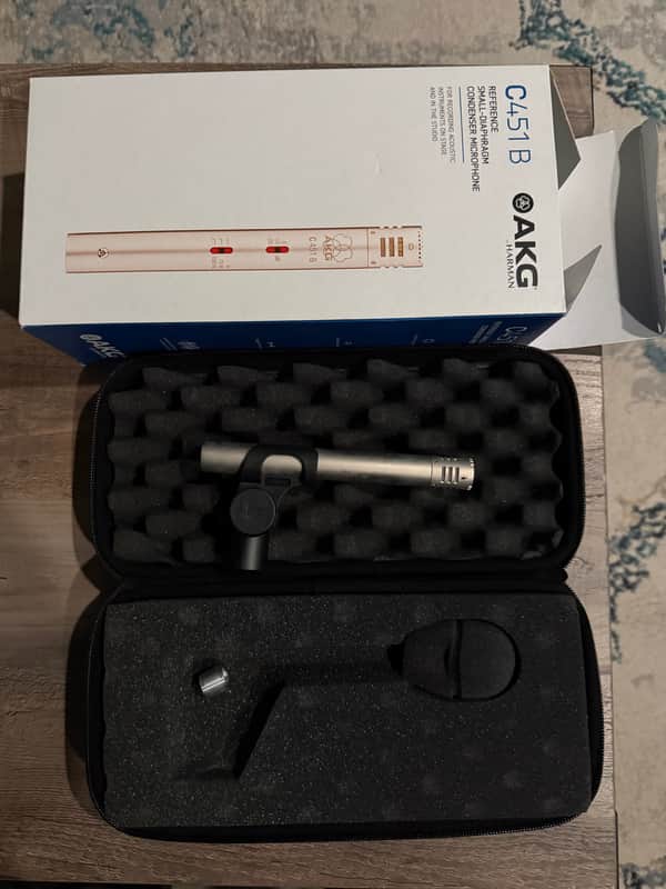 AKG C451B Small Diaphragm Cardioid Condenser Microphone 2010s - Satin Nickel Plated image 1