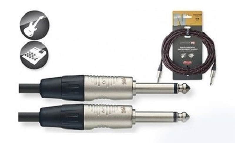 Black 20 Foot Neutrik Deluxe Vintage Tweed Guitar Amp Cable Cord Stagg NGC6VTRBK image 1