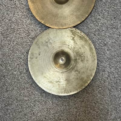 Zildjian VINTAGE 1960's A. Zildjian 14" "Medium" Hi-Hat Cymbals 1960's - Zildjian Cymbal Alloy image 2
