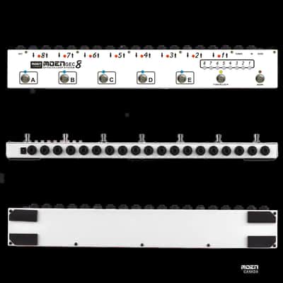 MOEN GEC8 LP8-W White Guitar Effect Pedal Commander Effects Loop System 8 Loops 10 Presets