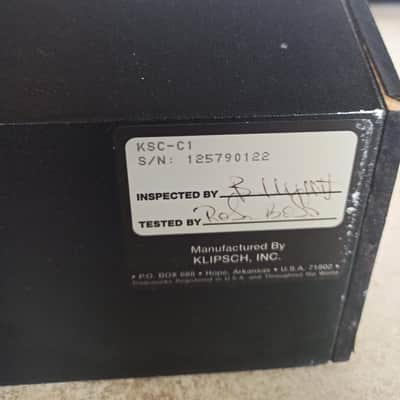 Klipsch klipsch ksc-c1 1999 - black image 4