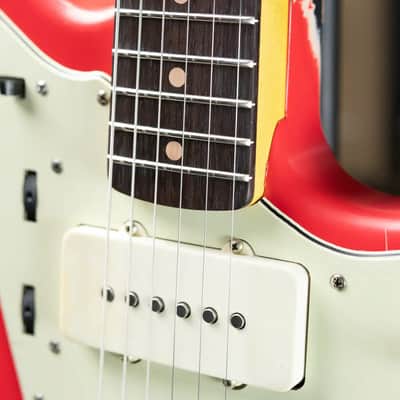 Nash JM-63 Electric Guitar - Fiesta Red over 3-Tone Burst with Hardshell Case image 14