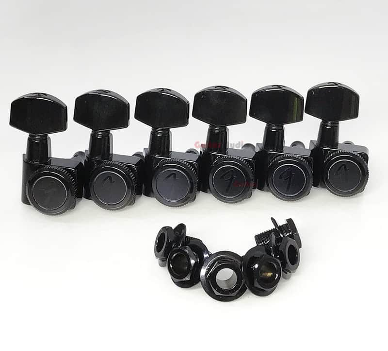 Genuine Fender Locking Strat/Tele Guitar F Tuning Pegs Tuners Machines - BLACK image 1