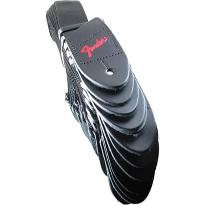 Guitar Strap - Fender, 2", Black Polyester, bulk package image 2