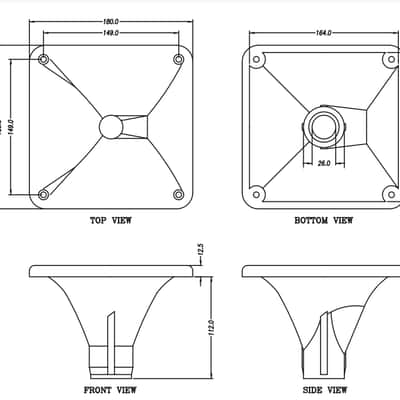 Pair of Asymmetric  1"  60° Throat Horn For Bolt-On Compression Driver image 8