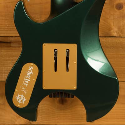 Schecter Synyster Gates Custom-7 TR Headless - Ebony - Oak Green Metallic - 7-String image 2