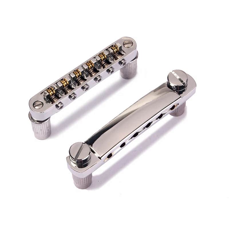New Silver Tune-O-Matic Roller Saddle Bridge Compatible For Les Paul SG Guitar image 1