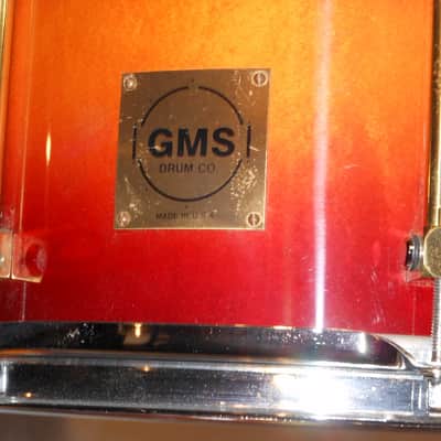Vintage 1993 GMS Grand Master Series Drumset Cherry Sunburst Lacquer 22",14",12",10" image 2