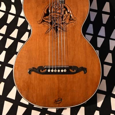 ✴️ Video Included - Double-top 1920s Antique Pre-war German Romantic Guitar, Hand-carved Rosette – Great Condition and Outstanding Sound image 3