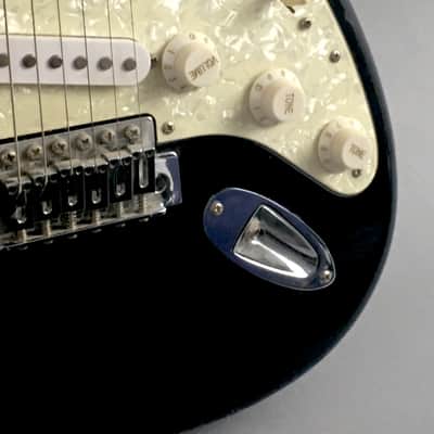 Vintage 100% Original Squier Strat 2003 Gloss Black Natural Relic Stratocaster Aged Pearl Pickguard image 10