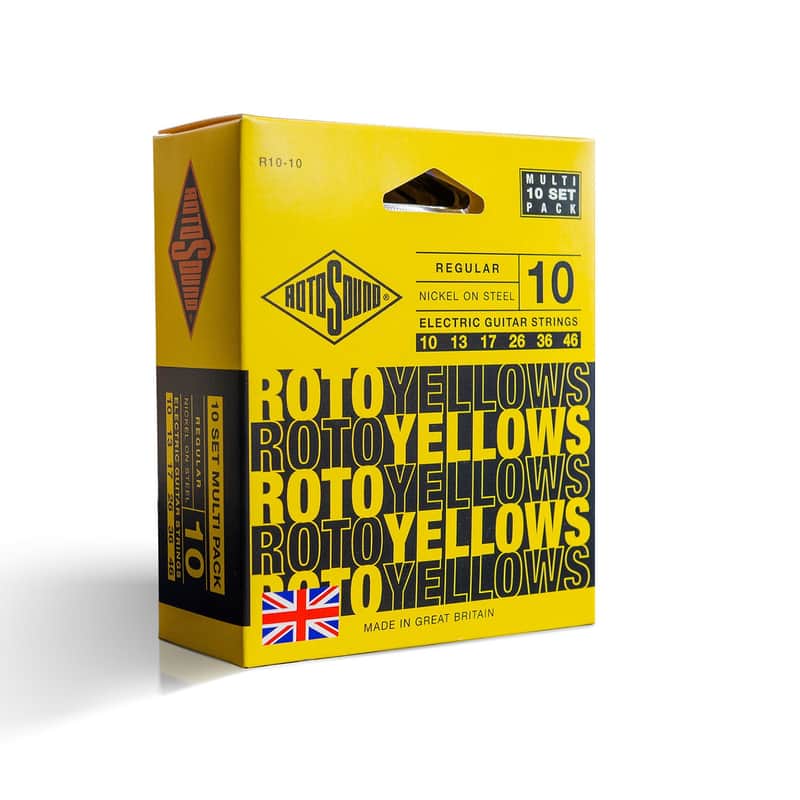 Rotosound R10-10 Roto Yellows Nickel Coated Steel Electric Guitar Strings - Regular 10-Pack (10 - 46) image 1
