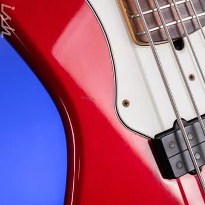 1997 Fender Roscoe Beck V Bass Candy Apple Red image 8