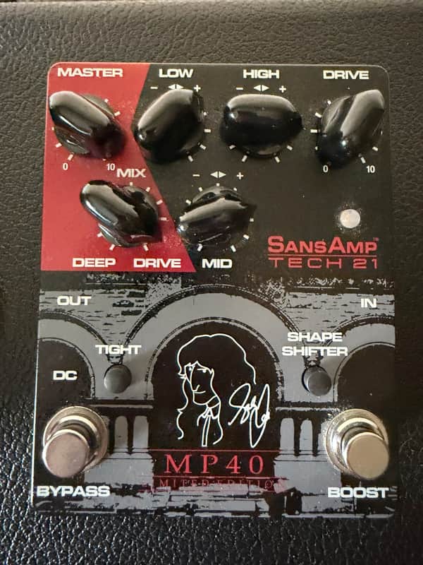 Tech 21 MP40 Limited Edition Geddy Lee Signature SansAmp Bass Drive 2022 - Black / Red image 1