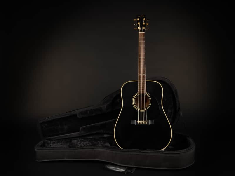 1989 Sigma by Martin DM-4B - Black | Korea Vintage Dreadnought Acoustic Guitar Solid Top | Case image 1