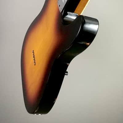 LEFTY! USACG Roasted Flame Maple Boutique Custom Guitar Telecaster Classic Sunburst Alder NOS Relic 7.6 lb HSC image 9