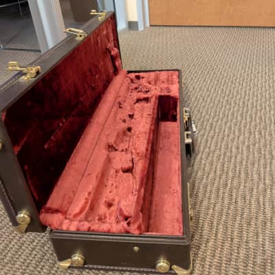 Yamaha YAC SSC801 Early 2000s - Brown Leather- Locking Leather Soprano Saxophone Hard Case image 5