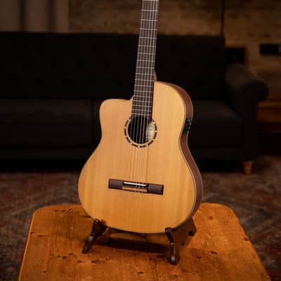 Ortega RCE131L Family Series Pro Solid Cedar Top Mahogany Neck Cutaway Nylon 6-String Classical Acoustic-Electric Guitar w/Gig Bag For Left Hand Player image 11