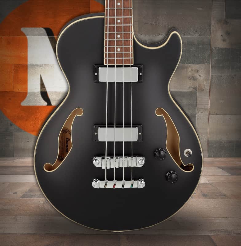 Ibanez AGB200 Semi-hollow Bass Guitar - Black Flat (AGB200BKF) image 1