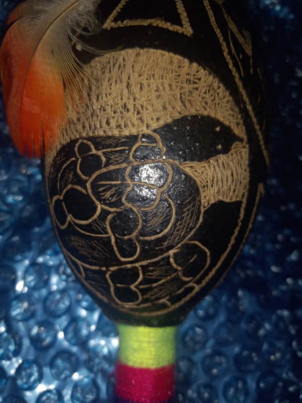 Handmade USA Custom. Beautiful , Native Made Hand Rattle image 1