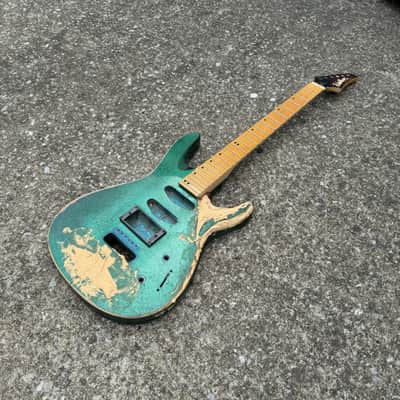 Sidewalk Sale: Washburn Mercury Series Electric Guitar Husk (1990s - Teal Flake) image 4