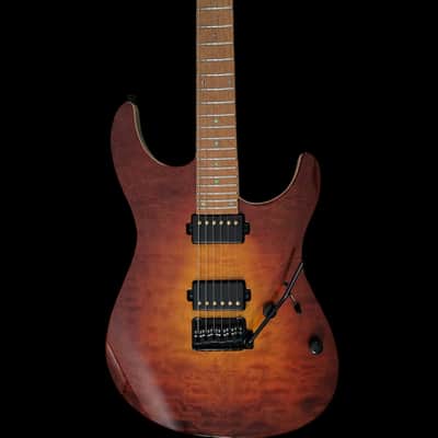 Mayones Aquila Elite S 6 Lava Burst Quilted Maple Gloss Top Birdseye Maple TEW Fingerboard image 2