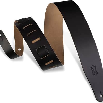 Levy's M26 Streamline Top Grain Leather 2.5" Guitar Strap, Black image 1