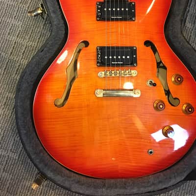 Semi-Hollow Orange Burst Seymour Duncan P-Rails w/Triple Shot Mounting Rings image 8
