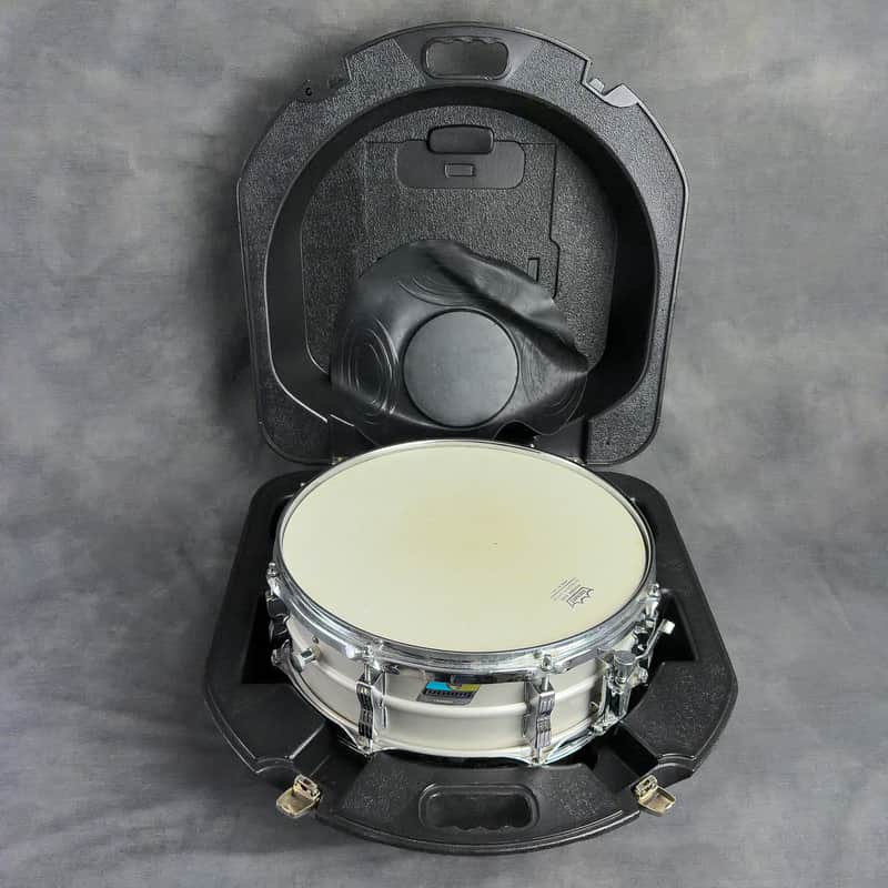 1970s Ludwig Acrolite 14x5 Aluminum Snare Drum with Hard Case - Blue & Olive Badge image 1