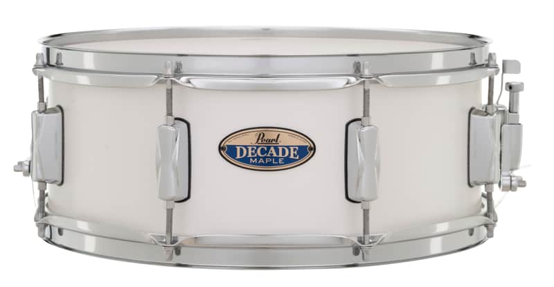 Pearl Decade Maple 14x5.5" White Satin Pearl Lacquer Kit Snare Drum | #229 | NEW | WorldShip | Authorized Dealer image 1