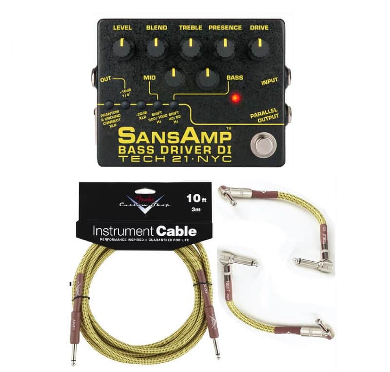 Tech 21 NYC SansAmp Bass Driver DI V2 Pre-amp Stomp Box Direct Box Analog ( FENDER 10 & 2 PATCH ) image 1