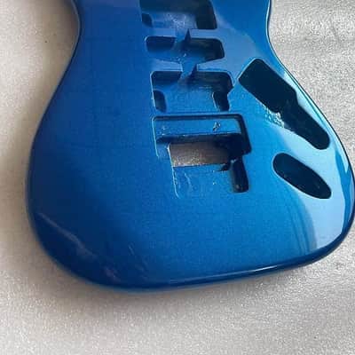 Metallic Blue Strat Stratocaster Style Guitar Body with Double Locking Tremolo image 2