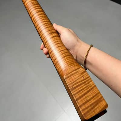 AAAAA Tele Ebony Fretboard Roasted flame Maple Electric Guitar Neck Radius 12inch Round stainless steel 22 frets hole 10mm Radius: 12 inches image 1